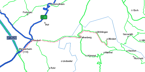 Anfahrt nach Hümmel-Blindert
